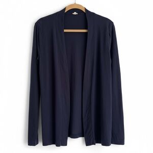 J.Crew Navy Blue Open Front Cardigan Lightweight Cotton Modal Knit Office Medium